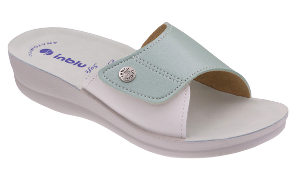 Klapki damskie medyczne bez palcy na rzep