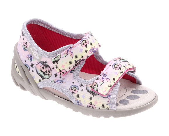 Kapcie dziecięce tekstylne sandałki na rzepy