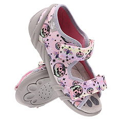 Kapcie dziecięce tekstylne sandałki na rzepy