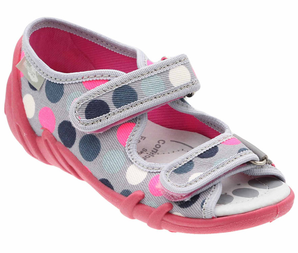 Kapcie dziecięce tekstylne sandałki na rzepy