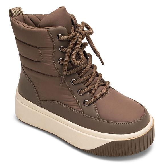 Botki zimowe damskie śniegowce sznurowane z zamkiem