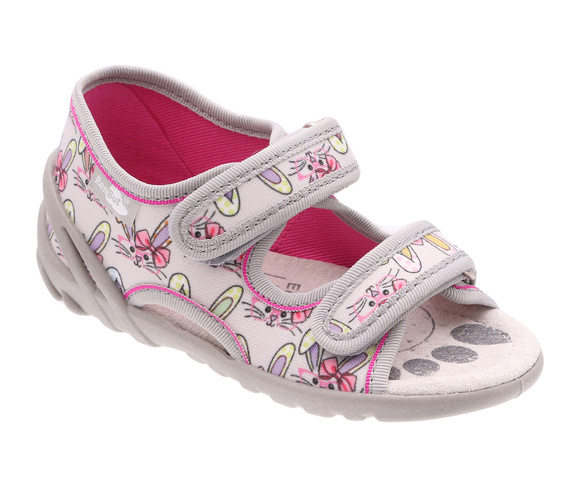 Kapcie dziecięce tekstylne sandałki na rzepy