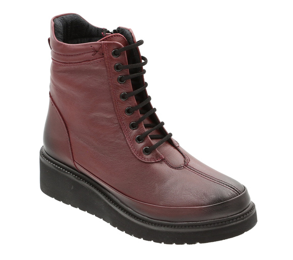 Trzewiki zimowe damskie sznurowane na suwak