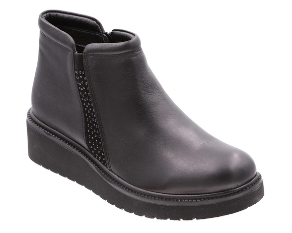 Botki zimowe niskie damskie na suwak