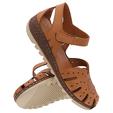 Sandały damskie profilaktyczne pełne na rzep