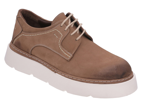 Obuwie męskie półbuty sznurowane na platformie