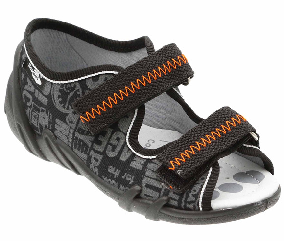 Kapcie dziecięce tekstylne sandałki na rzepy