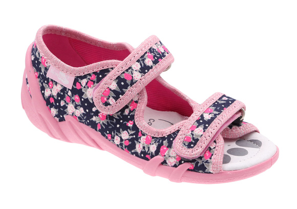 Kapcie dziecięce tekstylne sandałki na rzepy