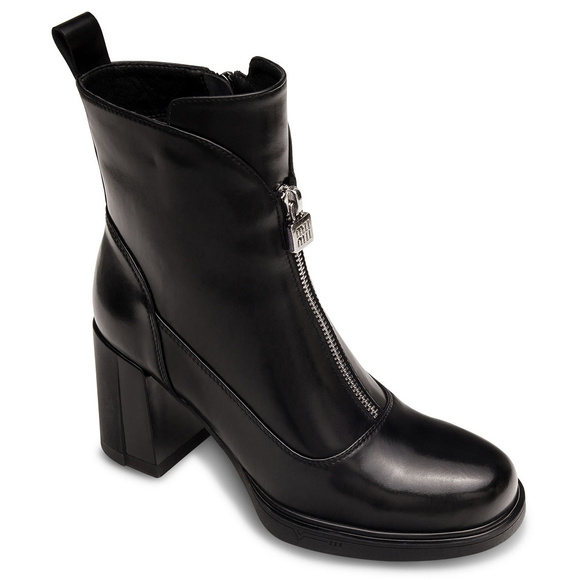 Botki zimowe damskie wysoki obcas na suwak