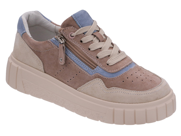 Obuwie damskie sneakersy na platformie z suwakiem