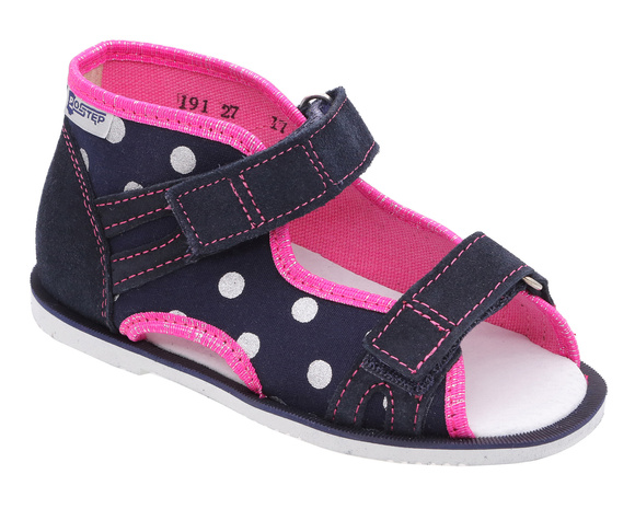 Kapcie dziecięce profilaktyczne na rzepy Kropki