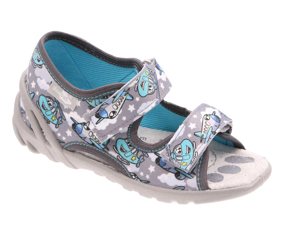 Kapcie dziecięce tekstylne sandałki na rzepy