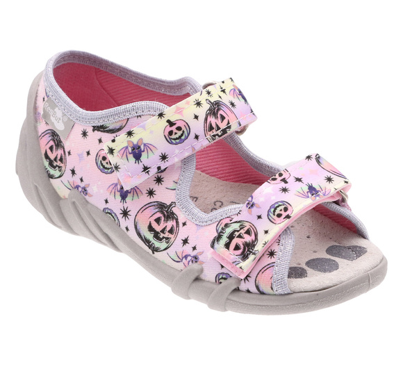 Kapcie dziecięce tekstylne sandałki na rzepy