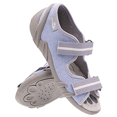 Kapcie dziecięce tekstylne sandałki na rzepy