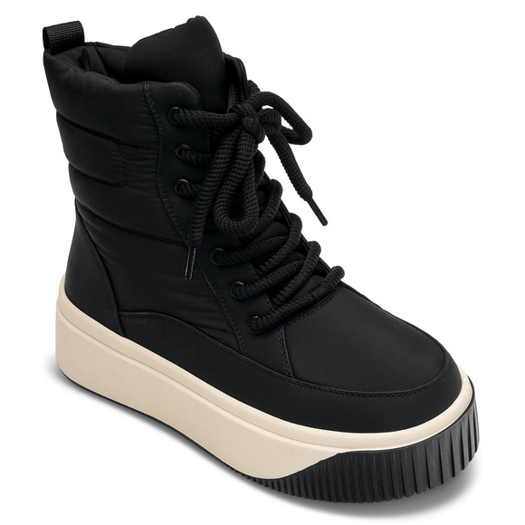 Botki zimowe damskie śniegowce sznurowane z zamkiem