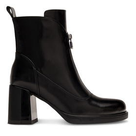 Botki zimowe damskie wysoki obcas na suwak