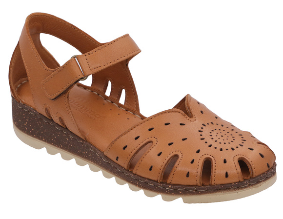 Sandały damskie profilaktyczne pełne na rzep