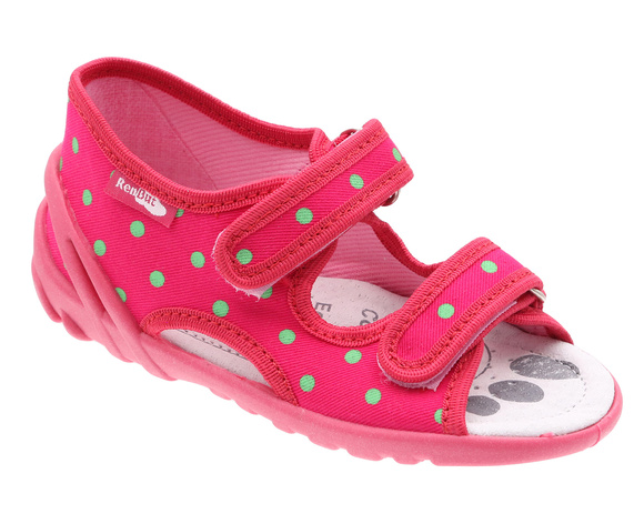 Kapcie dziecięce tekstylne sandałki na rzepy