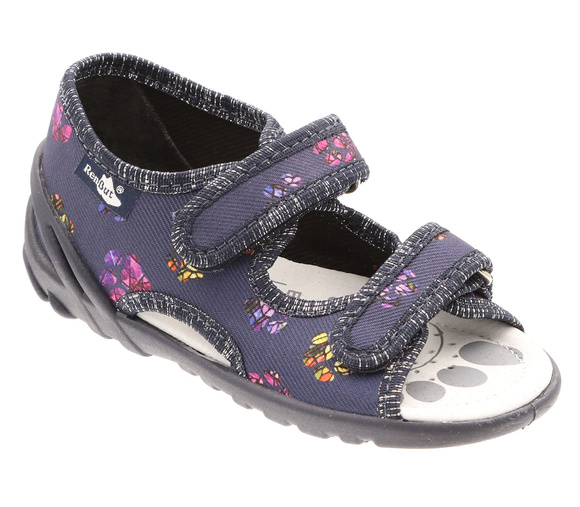 Kapcie dziecięce tekstylne sandałki na rzepy