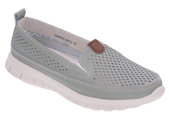 Obuwie damskie ażurowe mokasyny na gumce